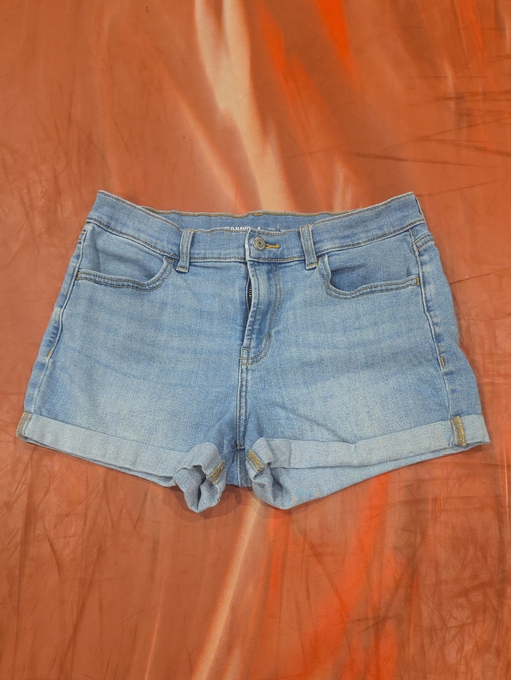 Old Navy Light Blue Denim Roll-Cuff Shorts